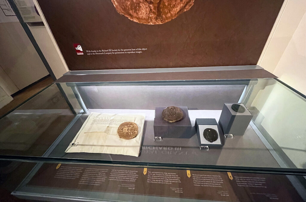 The Tyrell Grant and seal of King Richard III is display case at Yorkshire Museum