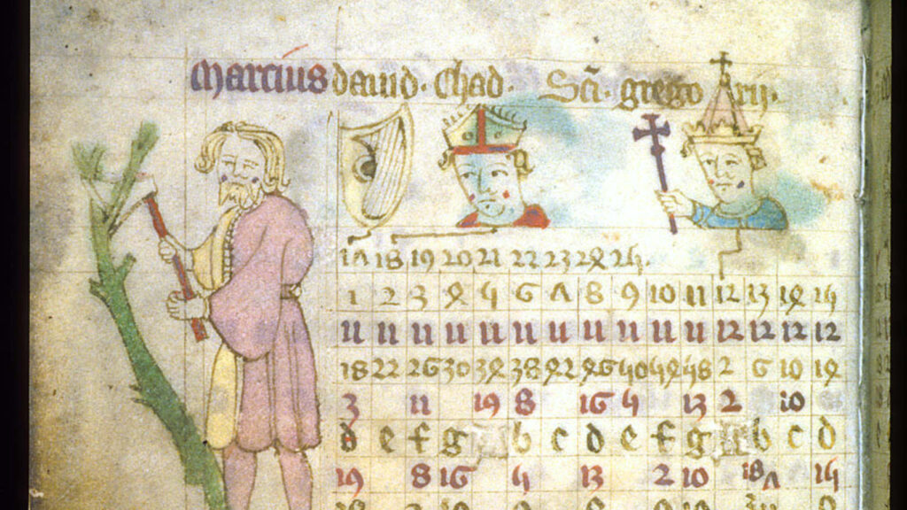 Page from a medieval calendar